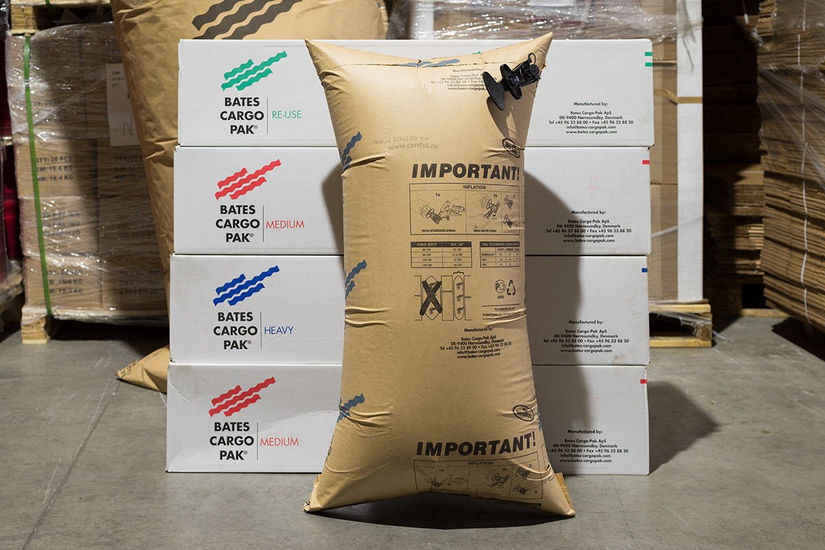Пневмооболочка с клапанным блоком, купить в СПб, Воздушные пакеты, транспортные пакеты, Bates Cargo Pak Heavy, cредства фиксации груза, cредства крепления груза, КАТФУЛ